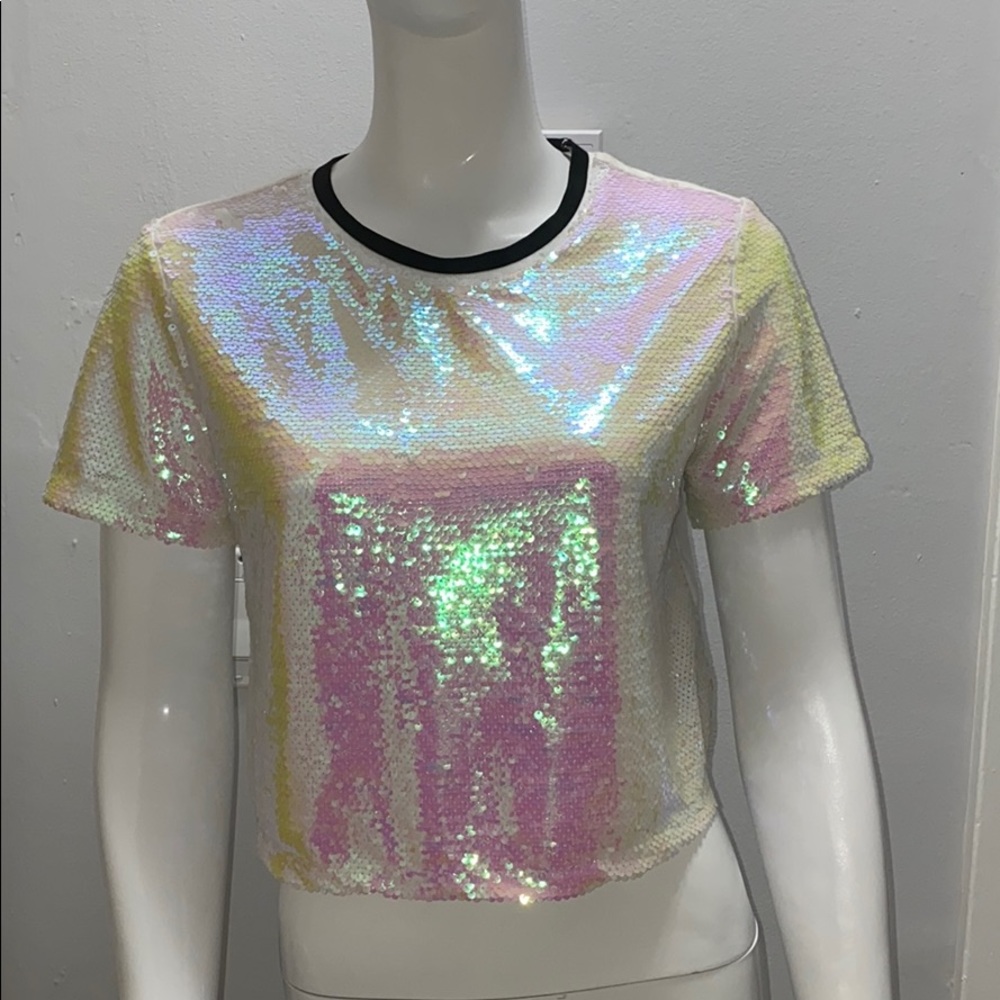 Forever 21 White sequins top